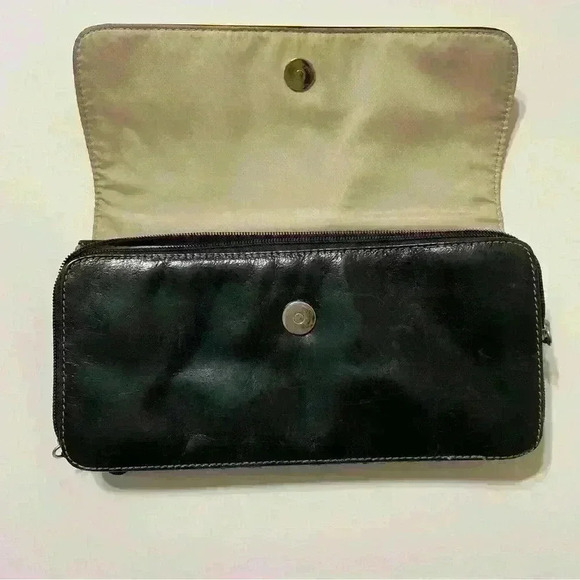 GUC Giani Bernini Black Leather Organizer Clutch Purse - Picture 4 of 10